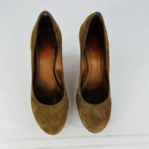 Michael Kors Women's Brown Suede Wedge Heels US 9 M Slip-on Shoes - Picture 5 of 15